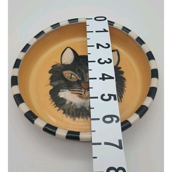 Hand Made Cat Dish Becky Rotter Pottery Vincent The Cat Dish - Picture 6 of 7